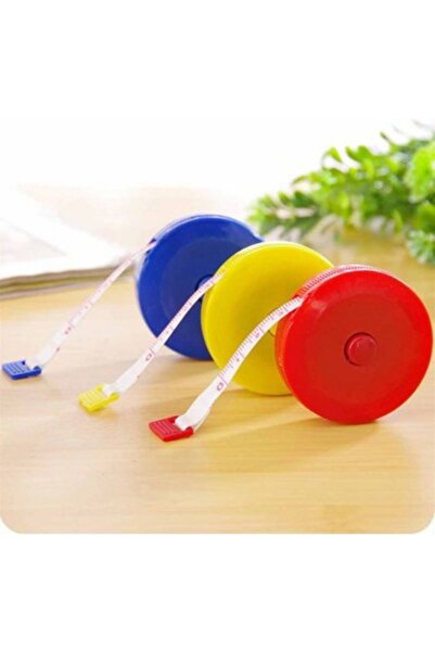 Kent Pazarı 150 cm Otomatik Basmalı Mezura Makaralı Karışık Renk