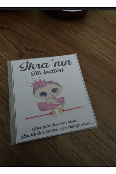 ORYO Kişiye Özel isimli diş buğdayı şans bilekliği 18 adet