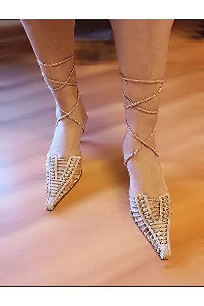 No39 Io&Te Marka, İtalyan el yapımı (handmade), Altın, Topuklu, Şık, Ayakkabı