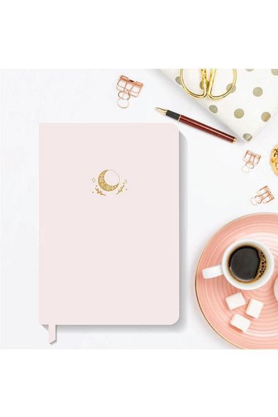 AKILLICA Notebook Hard Cover Dotted Notebook 13,5x20 Cm Hardcover Notebook Misty Rose