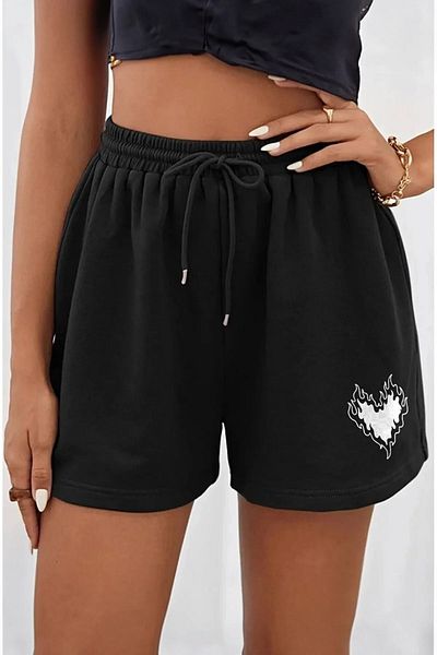 DAXİS Sportwear Company Μαύρο σορτς τσέπης Plus Size - Γυναικείο εμπριμέ