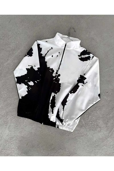 Lushen Unisex Αλεξίπτωτο Υφασμάτινο Υπερμεγέθη Ψηφιακό Εκτυπωμένο Μαύρο Ανεμοδράστη Αδιάβροχο