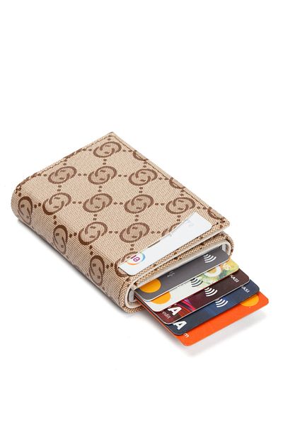 Newish Adelina Unisex Automatic Slide Mechanism Card Holder Wallet