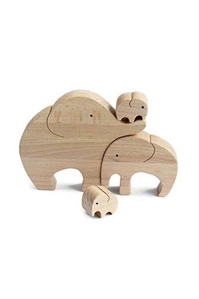 afralya home Wooden Toy/Bibble Elephant Family Special Design Decorative Toy