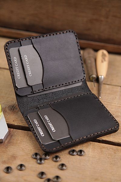 New Coast Leather 1900's Мъжки портфейл - естествена кожа, ръчна изработка