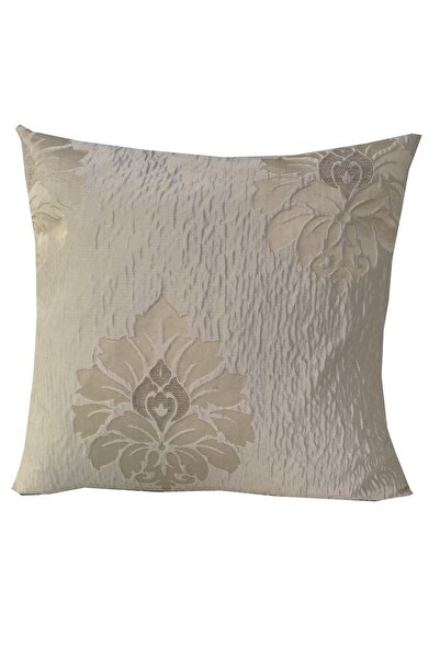 YASTIKMİNDER Şönil Tafta Dokuma Krem 45x45 Cm Kare Kırlent Yastık Kılıfı