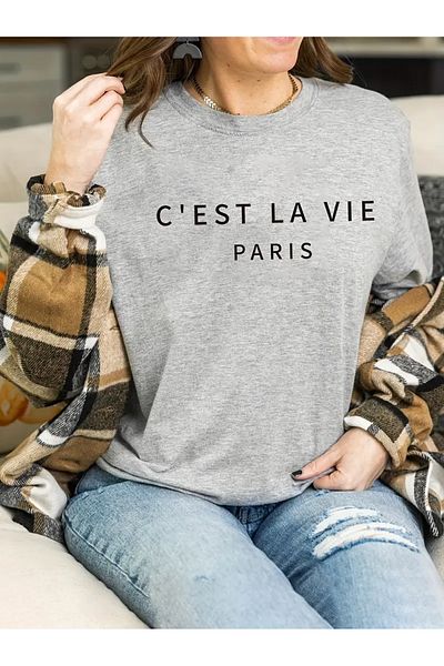EFFRENATU Μπλουζάκι La Vie Printed Unisex Oversize