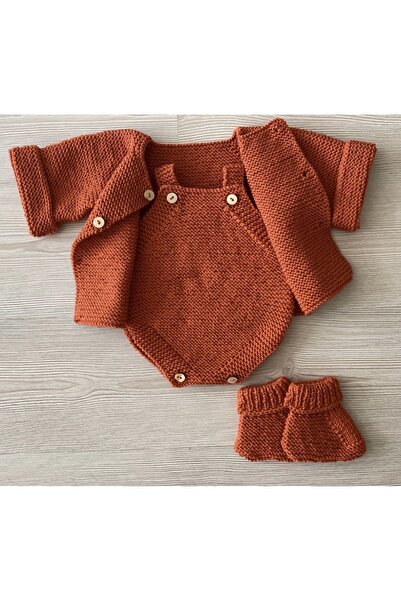 Hobihanem Tuhafiye Bebek Hırka-Tulum-Çorap Takımı Yenidoğan Hastane Çıkışı He...