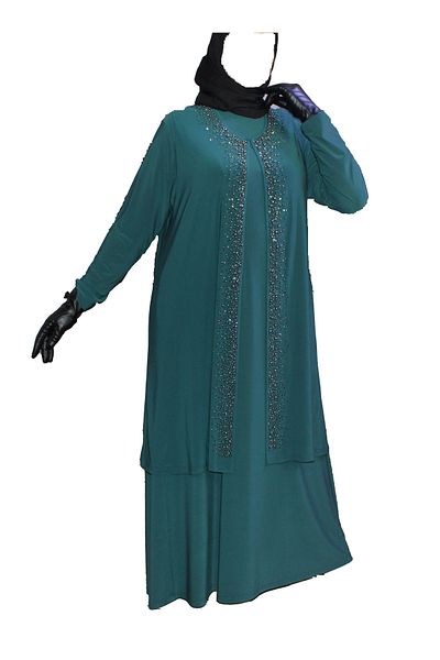 HESNA Set rochie de seara eleganta brodata cu piatra Zerafet
