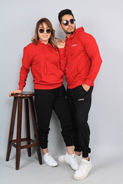 CLASSY.MODA Set de trening - 2 piese - Partea de sus și de jos - Glugă cu guler - Preț pentru o singură persoană - Material 3 fire