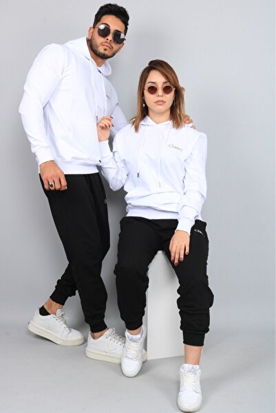 CLASSY.MODA Σετ αθλητικής φόρμας - 2 τεμάχια - Πάνω και κάτω - Με κουκούλα - Τιμή για ένα άτομο - Ύφασμα 3 κλωστών