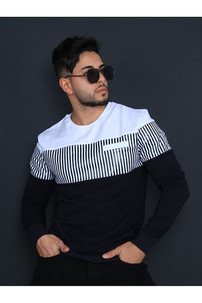 CLASSY.MODA Суичър - Модел So - Горнище на анцуг - Базово кръгло деколте - Щампа - Единична цена