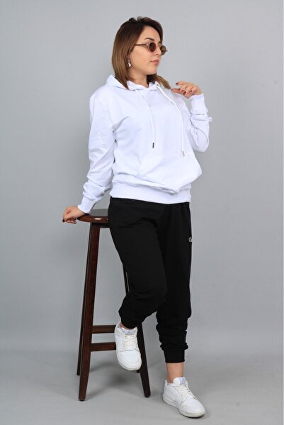 CLASSY.MODA Σετ αθλητικής φόρμας - 2 τεμάχια - Πάνω και κάτω - Με κουκούλα - Τιμή για ένα άτομο - Ύφασμα 3 κλωστών