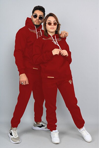 CLASSY.MODA طقم بدلة رياضية - قطعتين (علوي وسفلي) - مطبوع - بغطاء للرأس - قما...