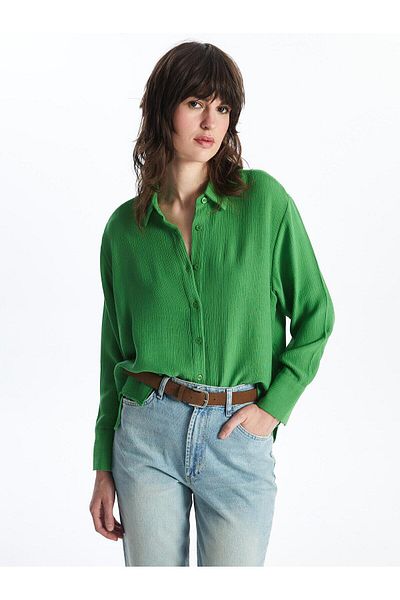LC Waikiki Γυναικείο πουκάμισο LCW Vision Oversize - Μακρύ μανίκι