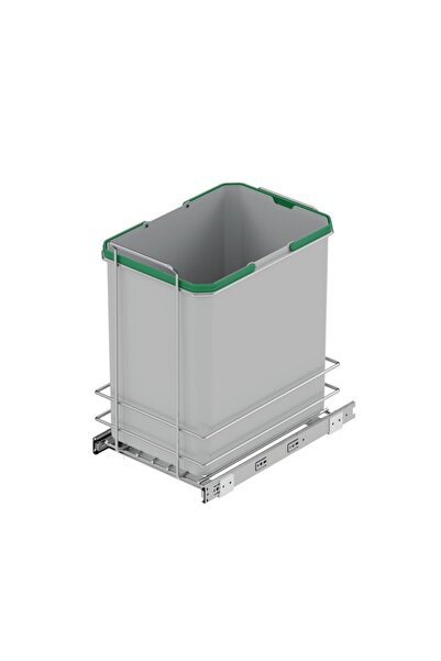 STARAX Gri Bağımsız Teleskopik Raylı Zemin Bağlantılı Çöp Kovası 35 Litre (s-...