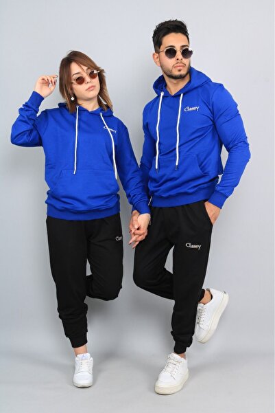 CLASSY.MODA Σετ αθλητικής φόρμας - 2 τεμάχια - Πάνω και κάτω - Με κουκούλα - Τιμή για ένα άτομο - Ύφασμα 3 κλωστών