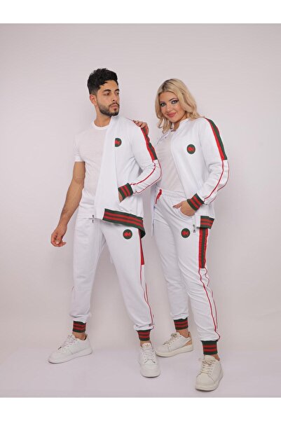 CLASSY.MODA Σετ φόρμας 3 τεμαχίων κάτω-τοπ-μπλουζάκι- Κέντημα - Πλεκτά - Αθλητικό Σετ - Υψηλής Ποιότητας - Fıyat Μονό