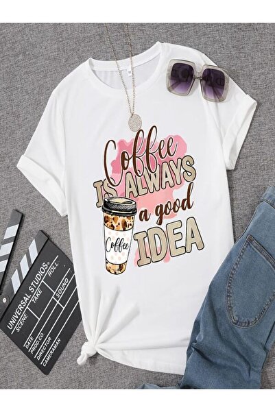 CLASSY.MODA Tricou Single Jersey - Tricou cu mânecă scurtă, cu decolteu tripl...