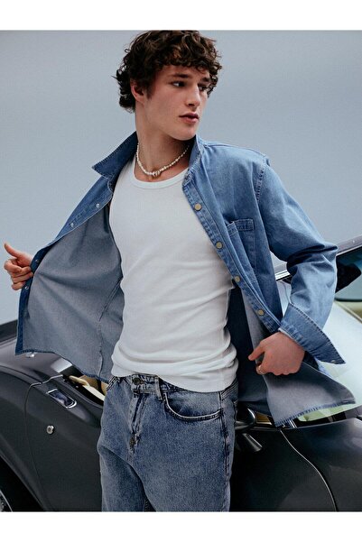 LC Waikiki LCW férfi farmer ing - alkalmi, normál szabású, hosszú ujjú