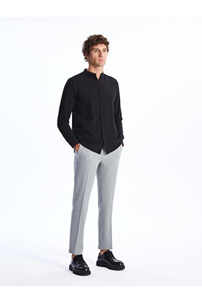 LC Waikiki LCWAIKIKI Classic Slim Fit Uzun Kollu Armürlü Erkek Gömlek