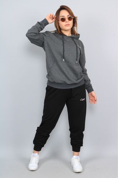 CLASSY.MODA Σετ αθλητικής φόρμας - 2 τεμάχια - Πάνω και κάτω - Με κουκούλα - Τιμή για ένα άτομο - Ύφασμα 3 κλωστών