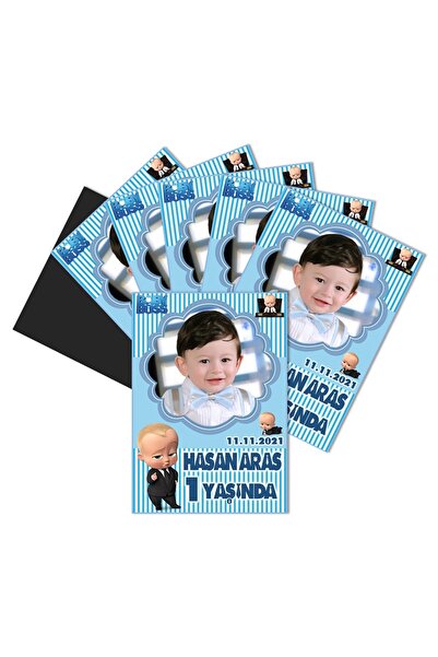 Elara Tasarım 16 Adet Patron Bebek Kişiye özel Jelatinli Doğum Günü Babyshower Yeni Doğan 5x7 Magnet