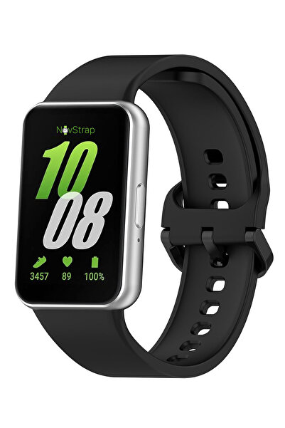 NovStrap Samsung Galaxy Fit 3 ile Uyumlu Kordon Kayış Yumuşak Silikon Klasik ...
