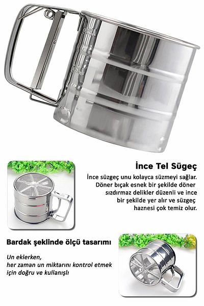 ARVALE Metal Lux Stainless Steel Practical Flour Sieve Pastry Supplies