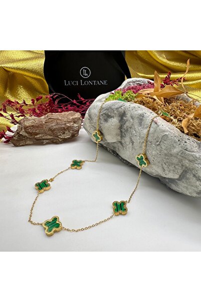 LUCİ LONTANE Yeşil Taş Detaylı Kolye