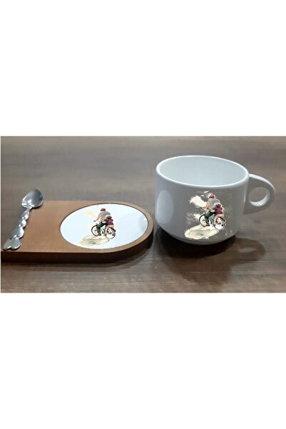 LADİJİTAL BASKI ÇÖZÜMLERİ Babalara Özel Ahşap Tabak ve Kaşıklı Fincan