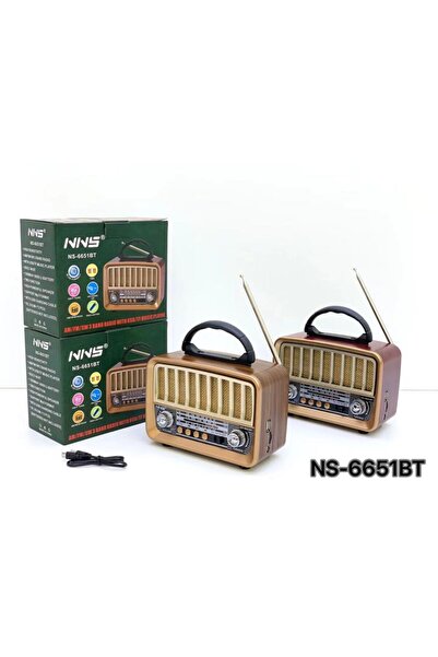 Genel Markalar Ns-6651BT Taşınabilir Nostaljik Radyo Bluetooth Speaker Usb+Tf...