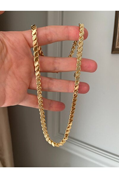 emy by emel luxury silver jewelry Çelik Arpa Zincir Kolye Altın Kaplama