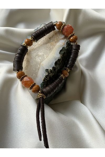 azra takı tasarım Ethnic Women's Bracelet - Handmade Crystal, Zamak, Authentic