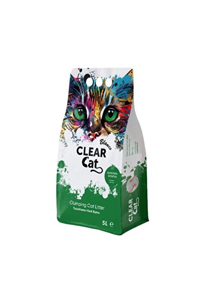 Clear Cat Blanco Kedi Kumu Topaklaşan Kedi Kumu 5l Aloe Vera Kokulu