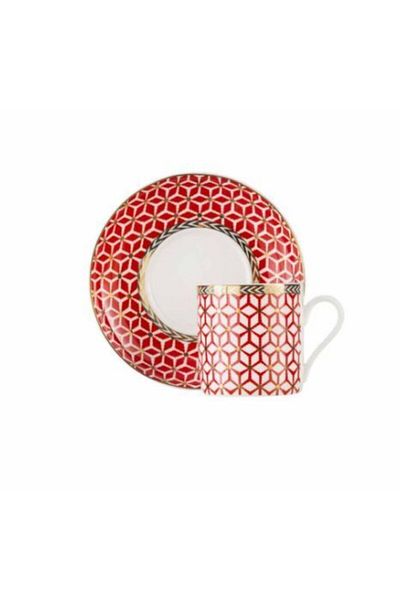 Paşabahçe 4 Pieces 2 Person Bonnet Porcelain Coffee Set 100 cc
