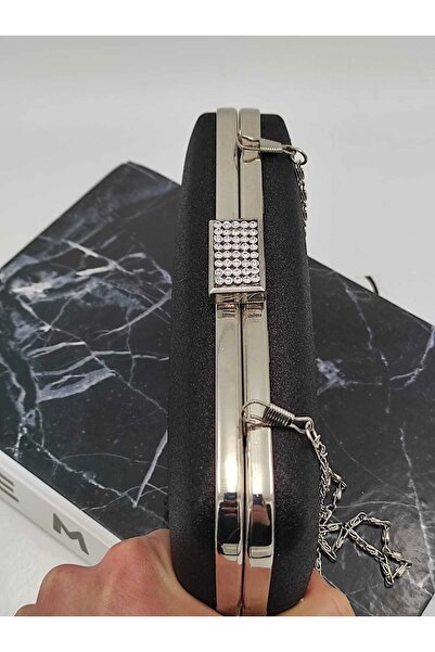 Erzeno Черна пясъчна велурена вечерна чанта за сватба