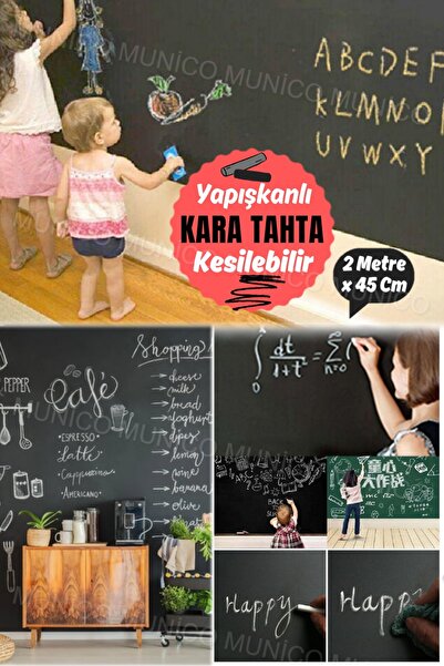 Munico Özel Dersler & Okul & Ofis & Toplantı Odası İçin Yapışkanlı Kara Yazı ...