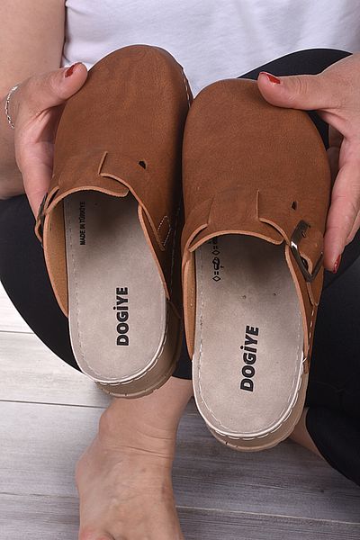 DOGİYE 9028 Кафяви удобни чехли Sabo
