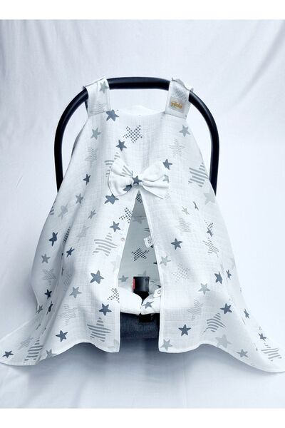 Yada Baby Müslin Tek Kat Minderli Puset Örtüsü Seti-sertifikalı Organik Pamuk...