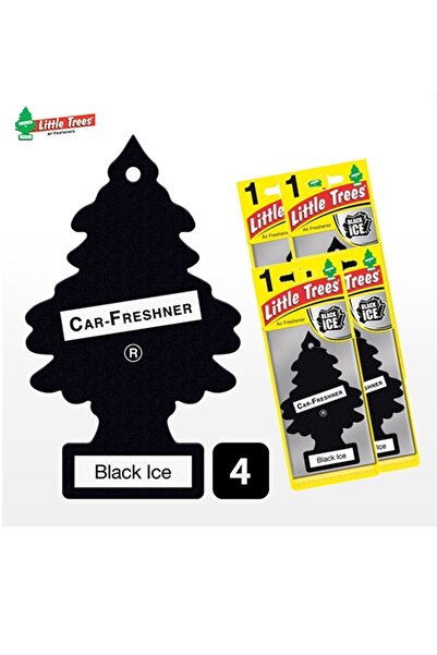 Little Trees Orijinal Siyah Buz Black Ice Freshener Kağıt Koku 4 Adet