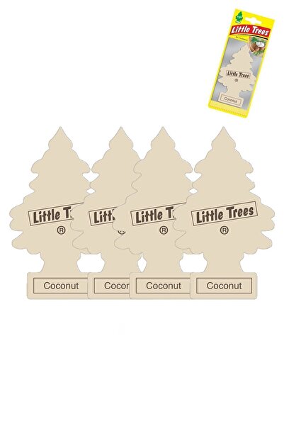 Car Freshner LİTTLE TREES HİNDİSTAN CEVİZİ COCONUT KAĞIT KOKU 4 ADET ASMA OTO...