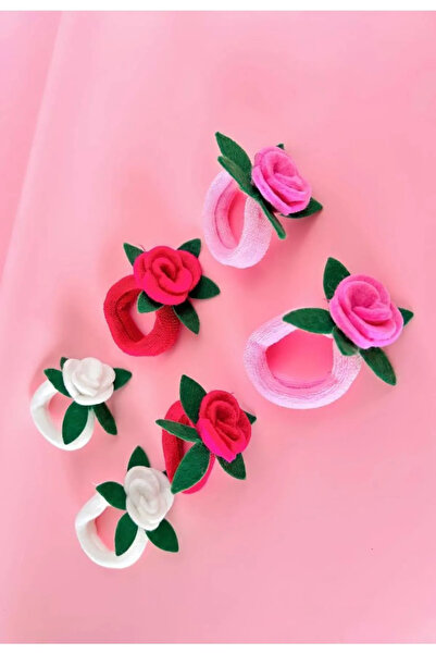 Diloshtrend Design 6 Adet Gül Lastik Toka