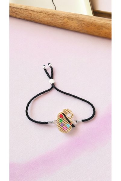SEARD Miyuki Beads Handmade Wooden Painting Palette Adjustable Bracelet
