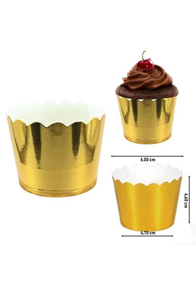 Global Gold Color Muffin Capsules 10 Pieces