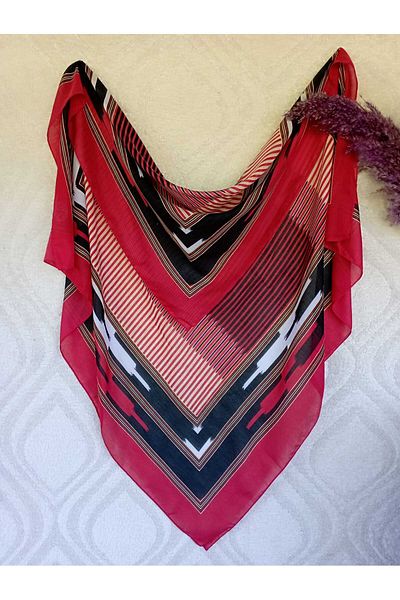 LABELLA COLLECTİON Black Sea Local Edge - Red Unembroidered Cheesecloth