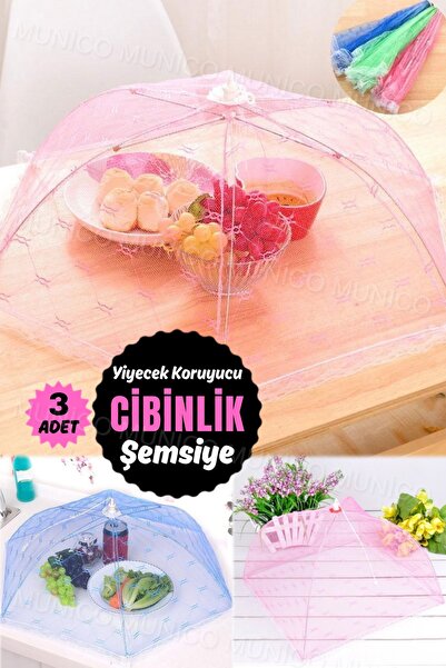 Munico 3 Adet Anti Sivrisinek Şemsiye Şekli Net Mutfak Aletleri Çadır Yemek Ö...