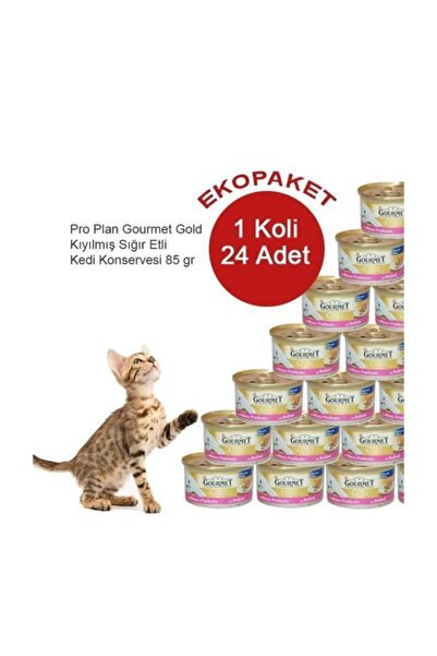 Gourmet Kıyılmış Sığır Etli Kedi Konserve X 24 Adet
