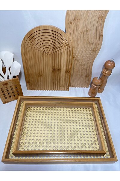 Mirilliahome 2 Piece Bamboo Hazeran Tray Set - Decorative and Stylish Tray
