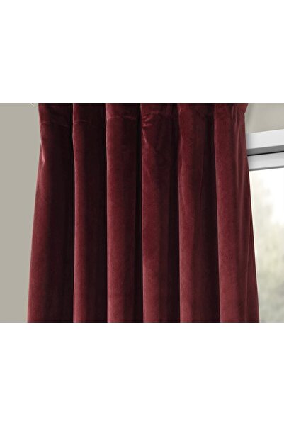 Evdepo Home Cortina texturată cu fagure de albine, culoare uni, burgundă, 1/2...
